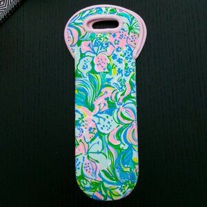Lilly Pulitzer Insulated Neoprene Wine Tote Bottle Bag Pink Blue Green